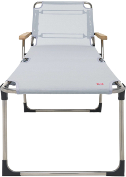 Preview: FIAM® Liegestuhl AMIGO 40+ Grau/Weiss mit Armlehnen/Eschenholz